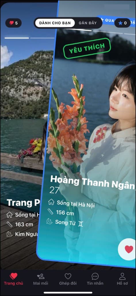 Giao diện Date2Marry trên điện thoại